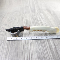 Deer Jaw Handle Obsidian Blade Ornamental Knife #8153 Mountain Man Knife