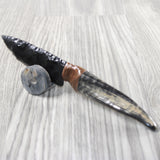 Goat Horn Handle Obsidian Blade Ornamental Knife #9253 Mountain Man Knife