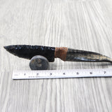 Goat Horn Handle Obsidian Blade Ornamental Knife #9253 Mountain Man Knife