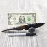 Goat Horn Handle Obsidian Blade Ornamental Knife #9253 Mountain Man Knife