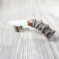 Impala Horn Handle Opalite Blade Ornamental Knife #2353 Mountain Man Knife