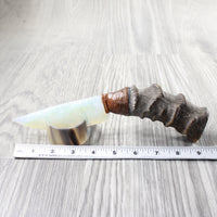 Impala Horn Handle Opalite Blade Ornamental Knife #2353 Mountain Man Knife