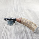 Elk Antler Handle Obsidian Blade Ornamental Knife #83153 Mountain Man Knife