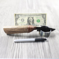 Elk Antler Handle Obsidian Blade Ornamental Knife #83153 Mountain Man Knife