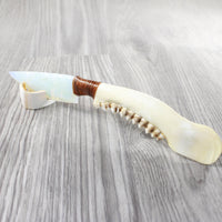 Deer Jaw Handle Opalite Blade Ornamental Knife #1553 Mountain Man Knife