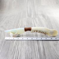 Deer Jaw Handle Opalite Blade Ornamental Knife #1553 Mountain Man Knife