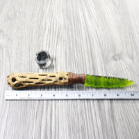 Cholla Cactus Wood Handle Glass Blade Ornamental Knife #3553 Mountain Man Knife