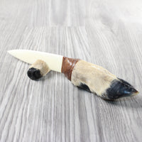 Deer Foot Handle Bone Blade Ornamental Knife #1553 Mountain Man Knife
