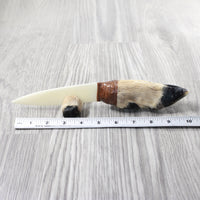 Deer Foot Handle Bone Blade Ornamental Knife #1553 Mountain Man Knife