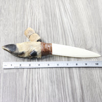 Deer Foot Handle Bone Blade Ornamental Knife #1553 Mountain Man Knife