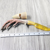 Turkey Foot Handle Glass Blade Ornamental Knife #1553 Mountain Man Knife
