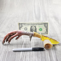 Turkey Foot Handle Glass Blade Ornamental Knife #1553 Mountain Man Knife