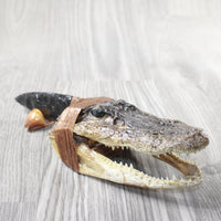 Alligator Head Handle Obsidian Blade Ornamental Knife #7553 Mountain Man Knife