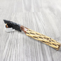 Cholla Cactus Wood Handle Obsidian Blade Ornamental Knife #0553 Mountain Man Knife