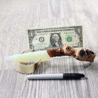Grapevine Wood Handle Opalite Blade Ornamental Knife #0553 Mountain Man Knife