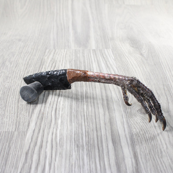 Turkey Foot Handle Obsidian Blade Ornamental Knife #9553 Mountain Man Knife
