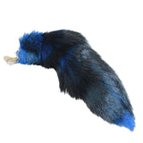 1 Dyed Silver  Fox Tail Key Ring #2761  Taxidermy Keychain Tassel Bag Tag