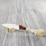Deer Bone Handle Bone Blade Ornamental Knife #4853 Mountain Man Knife z