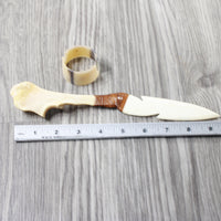 Deer Bone Handle Bone Blade Ornamental Knife #4853 Mountain Man Knife