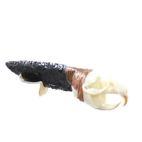 Muskrat Skull Handle Obsidian Blade Ornamental Knife #3853 Mountain Man Knife