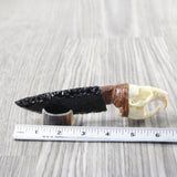 Muskrat Skull Handle Obsidian Blade Ornamental Knife #3853 Mountain Man Knife