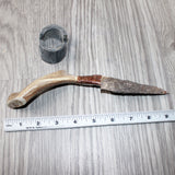 Deer Antler Handle Stone Blade Ornamental Knife #2861    Mountain Man Knife
