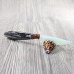 Orthoceras Fossil Handle Opalite Blade Ornamental Knife #8953 Mountain Man Knife