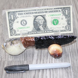 Parrot Puffer Fish Handle Obsidian Blade Ornamental Knife #3961  Mountain Man Knife