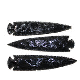 3 Obsidian Ornamental Spearheads  #2961     Arrowhead