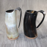 2 Horn Mugs #9961        Medieval Tankard