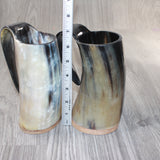2 Horn Mugs #9961        Medieval Tankard