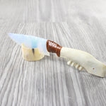 Goat Jaw Handle Opalite Blade Ornamental Knife #1153 Mountain Man Knife z