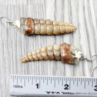 Very Large Rattlesnake Rattle Earrings  #4253  Mountain Man Earrings