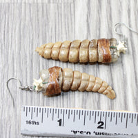 Very Large Rattlesnake Rattle Earrings  #4253  Mountain Man Earrings