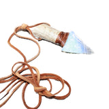Antler Handle Opalite Blade Knife Necklace  #6061  Mountain Man Necklace