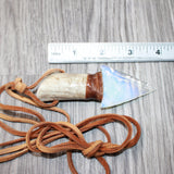 Antler Handle Opalite Blade Knife Necklace  #6061  Mountain Man Necklace