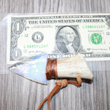 Antler Handle Opalite Blade Knife Necklace  #6061  Mountain Man Necklace