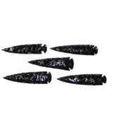 5 Obsidian Ornamental Spearheads  #2061     Arrowhead