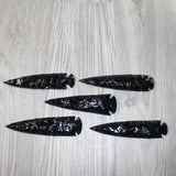 5 Obsidian Ornamental Spearheads  #2061     Arrowhead