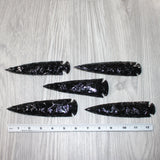 5 Obsidian Ornamental Spearheads  #2061     Arrowhead