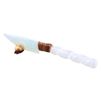 Selenite Spiral Handle Opalite Blade Ornamental Knife #3453 Mountain Man Knife
