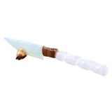 Selenite Spiral Handle Opalite Blade Ornamental Knife #3453 Mountain Man Knife