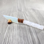 Selenite Spiral Handle Opalite Blade Ornamental Knife #3453 Mountain Man Knife