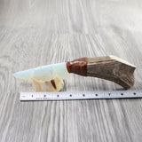 Elk Antler Handle Opalite Blade Ornamental Knife #2453 Mountain Man Knife z