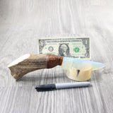 Elk Antler Handle Opalite Blade Ornamental Knife #2453 Mountain Man Knife z