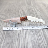 Coyote Jaw Handle Stone Blade Ornamental Knife #1262    Mountain Man Knife