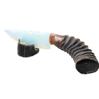 Springbok Horn Handle Opalite Blade Ornamental Knife #6053 Mountain Man Knife