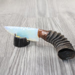 Springbok Horn Handle Opalite Blade Ornamental Knife #6053 Mountain Man Knife