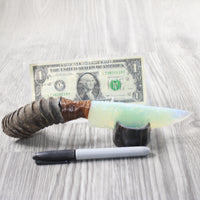Springbok Horn Handle Opalite Blade Ornamental Knife #6053 Mountain Man Knife