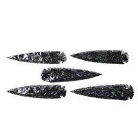5 Obsidian Ornamental Spearheads  #4053  Arrowhead
